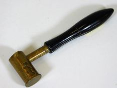 A 19thC. brass powder measure