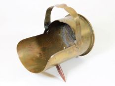 A 1915 WW1 trench art brass shell coal scuttle