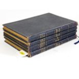 A 19thC. Bible, in five volumes with gilded pages