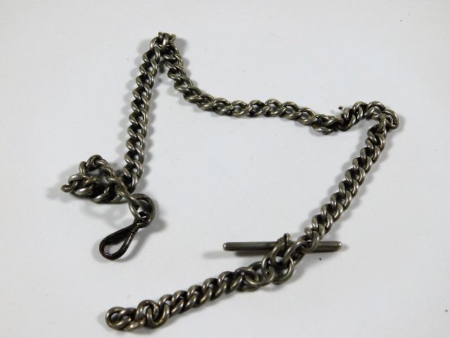 A silver Albert chain a/f approx. 48g