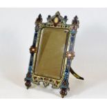A late 19thC. Belle Époque French gilt bronze mirror with champleve enamelling, 10.25in high