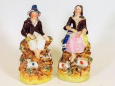Two 19thC. Staffordshire figures of land workers w