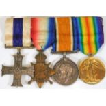 A WW1 four medal set including a Military Cross awarded to Lieut. E. J. Hobbs Royal Kent Yeomanry