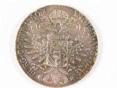 An Austrian Thaler restrike silver coin, text in r