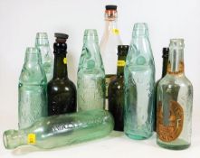 Ten vintage bottles including a Liskeard label Gui