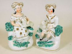 A pair of 19thC. Staffordshire figures depicting l