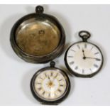 A heavy gauge silver pocket watch case a/f twinned