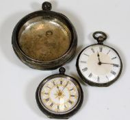 A heavy gauge silver pocket watch case a/f twinned