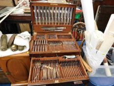 A large canteen of silver plated cutlery