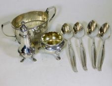 An early Victorian silver sugar bowl with gadroone