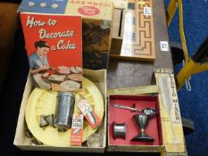 A selection of vintage cake making equipment & sun