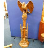 An oak lectern, some faults, brass plaque to base Presented to All Ranks of XII Royal Lancers Who Se