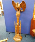 An oak lectern, some faults, brass plaque to base Presented to All Ranks of XII Royal Lancers Who Se