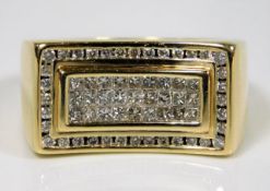 A substantial 14ct gold diamond ring set with diam
