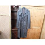 A German WW2 style leather trench coat