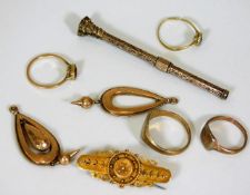 A quantity of mixed 9ct gold items of approx. 15.9