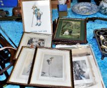 Eight framed prints, some relating to scouting & a