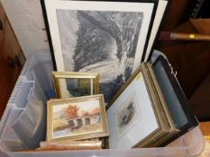 A boxed quantity of prints & pictures, approx. fif