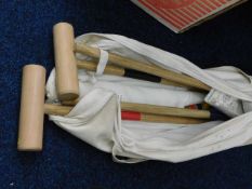 A modern croquet set with bag