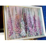 A Roy Stringfellow painting of foxgloves