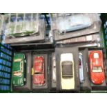 A selection of mounted diecast model cars