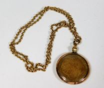 A 9ct gold antique mourning pendant with chain 7.5