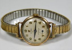 A ladies 9ct gold cased Cyma watch
