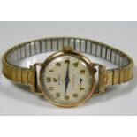 A ladies 9ct gold cased Cyma watch
