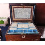 A 19thC. mother of pearl inlaid rosewood workbox w