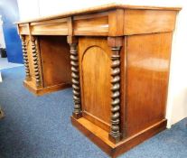 A 19thC. mahogany buffet with cupboards & drawers