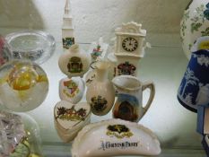 A Cornish pasty crested ware item & other crested
