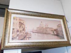 A modern framed print of Venice