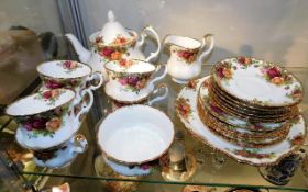 A Royal Albert Country Roses 22 piece tea set