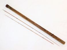 A six piece cane fly fishing rod with wooden case