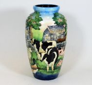 An Old Tupton Ware tube lined handpainted vase wit