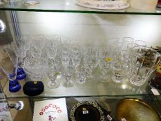 A quantity of mostly cut glass including three set