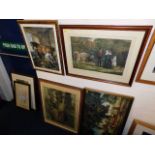 Four decorative framed prints