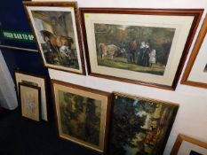 Four decorative framed prints