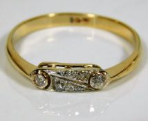 An 18ct gold period art deco ring set with diamond