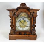 A c.1900 mantle clock with brass & silvered dial