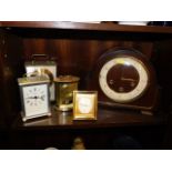 A Westminster chime mantle clock & four other cloc