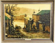 A framed oil on canvas by Terry Bailey featuring a