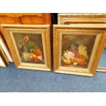 Two Victorian oil stiff life paintings in gilt fra