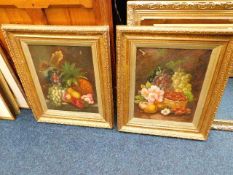 Two Victorian oil stiff life paintings in gilt fra