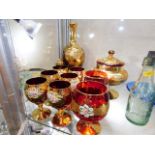 A Murano Venetian glass decanter set & similar gla