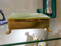 A brass mounted onyx box