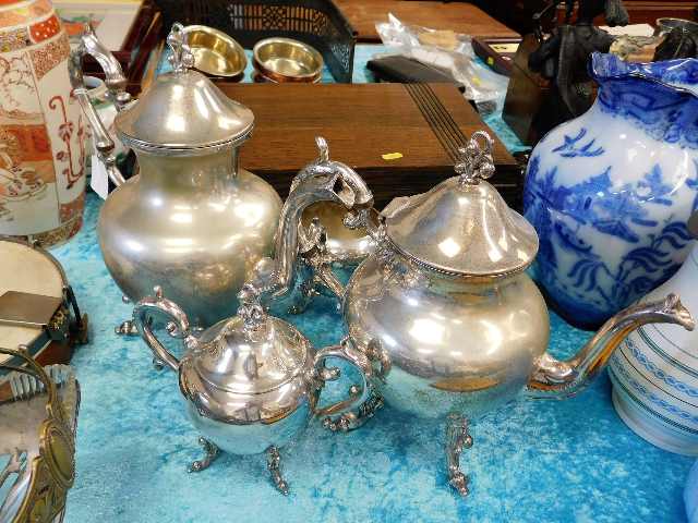 A four piece silver plated tea & coffee set