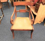 A c.1800 carver chair with scroll ended splat & ar