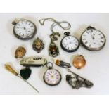 Four pocket watches including silver a/f, a silver