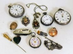 Four pocket watches including silver a/f, a silver